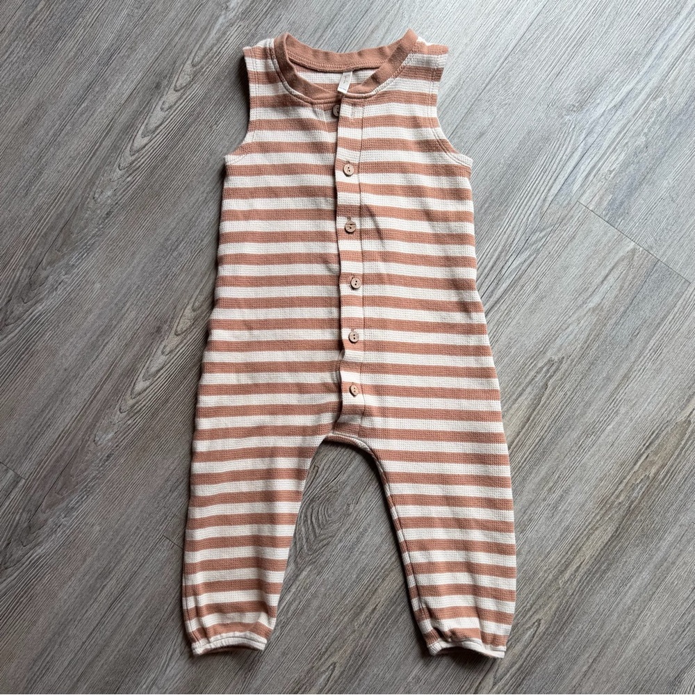 Rylee + Cru Striped Sleeveless Button-Front One-Piece